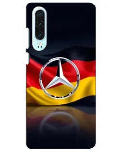 Чехол для Huawei P30 с картинкой «Mercedes — флаг Германии»