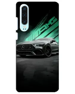 Чехол для Huawei P30 с картинкой «Темный Mercedes AMG»