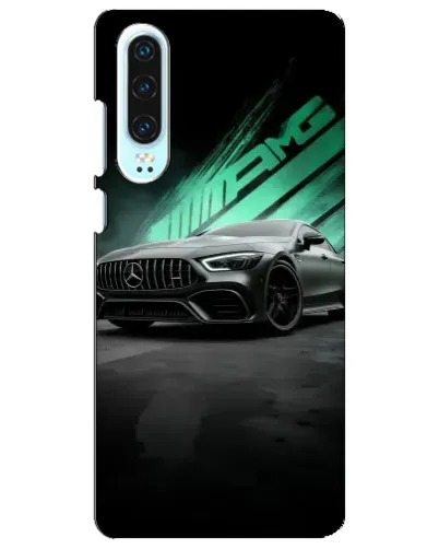 Чехол для Huawei P30 с картинкой «Темный Mercedes AMG»