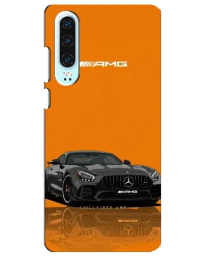 Чехол для Huawei P30 с картинкой «Оранжевый Mercedes AMG»