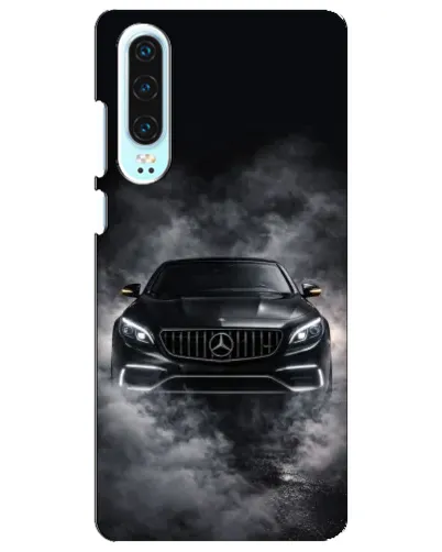 Чехол для Huawei P30 с картинкой «Mercedes в дыму»