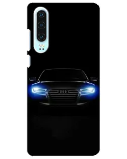 Чехол для Huawei P30 с картинкой «Audi в неоне»