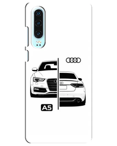 Чехол для Huawei P30 с картинкой «Audi — контрастный дизайн»