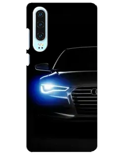 Чехол для Huawei P30 с картинкой «Неоновый взгляд Audi»