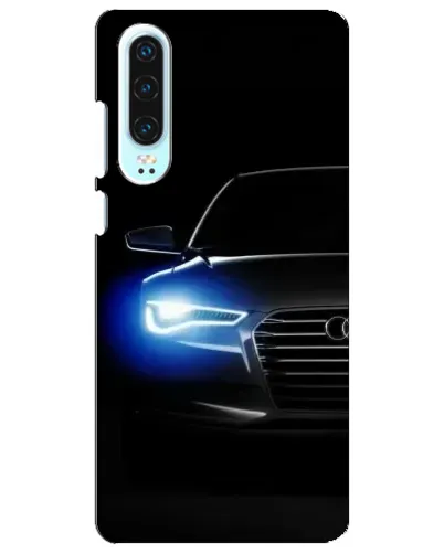 Чехол для Huawei P30 с картинкой «Неоновый взгляд Audi»