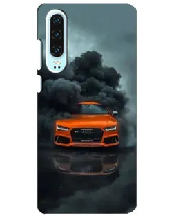 Чехол для Huawei P30 с картинкой «Audi в облаках дыма»
