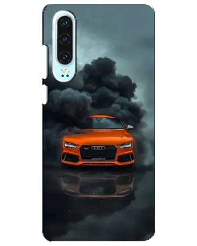 Чехол для Huawei P30 с картинкой «Audi в облаках дыма»
