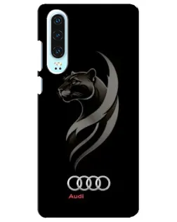 Чехол для Huawei P30 с картинкой «Графика — пантера и Audi»