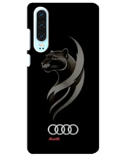Чехол для Huawei P30 с картинкой «Графика — пантера и Audi»