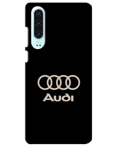 Чехол для Huawei P30 с картинкой «Audi — золотой логотип»