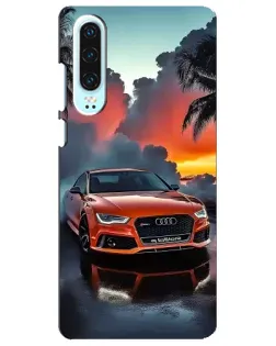 Чехол для Huawei P30 с картинкой «Audi — закат»