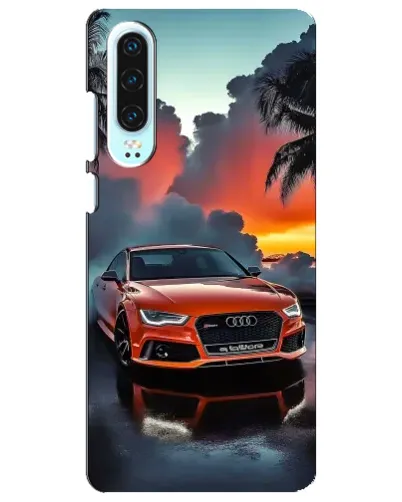 Чехол для Huawei P30 с картинкой «Audi — закат»