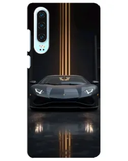 Чохол для Huawei P30 з картинкою «Lamborghini золоті лінії»