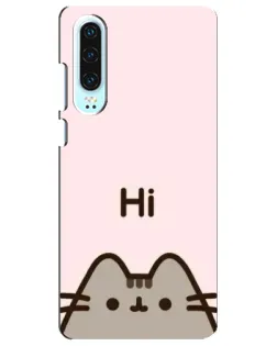 Чехол для Huawei P30 с картинкой «Пушин говорит Hi»