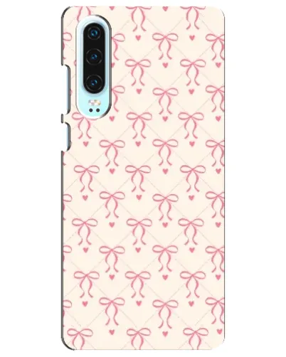 Чехол для Huawei P30 с картинкой «Розовые бантики Coquette»