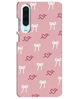 Чехол для Huawei P30 с картинкой «Сердца и банты»