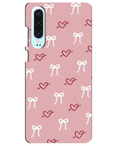 Чехол для Huawei P30 с картинкой «Сердца и банты»