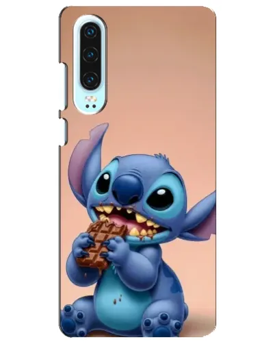 Чехол для Huawei P30 с картинкой «Стич ест шоколад»