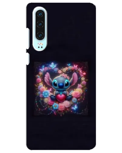 Чехол для Huawei P30 с картинкой «Stitch в цветах»