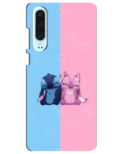 Чехол для Huawei P30 с картинкой «Stitch и Angel Love»
