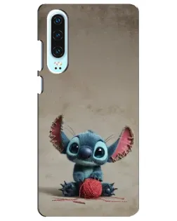 Чехол для Huawei P30 с картинкой «Стич на коричневом фоне»