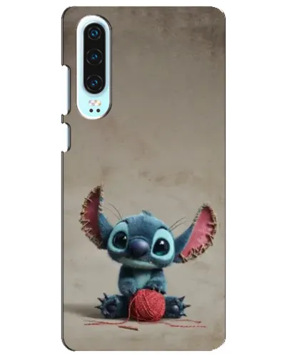 Чехол для Huawei P30 с картинкой «Стич на коричневом фоне»