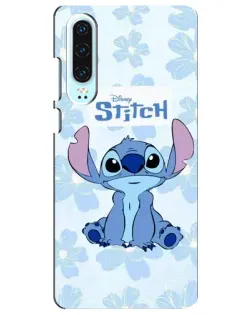 Чехол для Huawei P30 с картинкой «Stitch среди цветов»