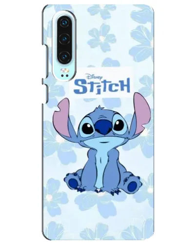 Чехол для Huawei P30 с картинкой «Stitch среди цветов»