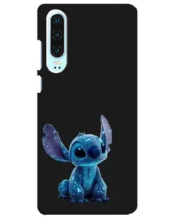 Чехол для Huawei P30 с картинкой «Стич на черном»