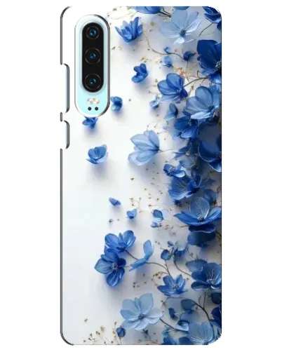 Чехол для Huawei P30 с картинкой «Голубой цветочный каскад»