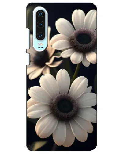 Чехол для Huawei P30 с картинкой «Белые маргаритки макро»