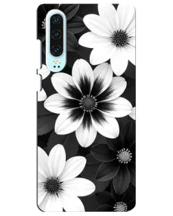 Чехол для Huawei P30 с картинкой «Монохромные астры»
