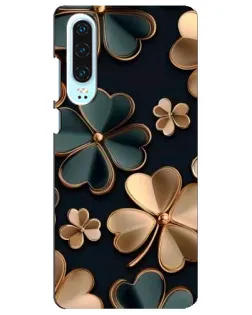 Чехол для Huawei P30 с картинкой «Клевер в золоте»