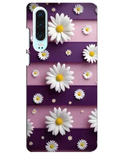 Чехол для Huawei P30 с картинкой «Ромашки на фиолетовом»