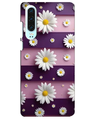 Чехол для Huawei P30 с картинкой «Ромашки на фиолетовом»
