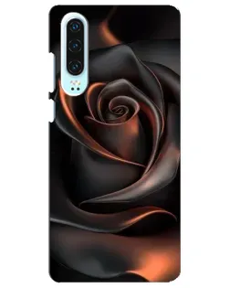 Чехол для Huawei P30 с картинкой «Шелковая черная роза»