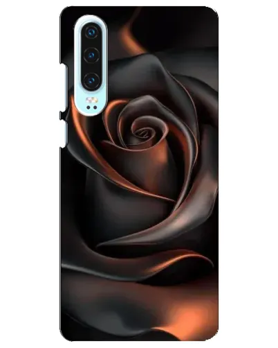 Чехол для Huawei P30 с картинкой «Шелковая черная роза»