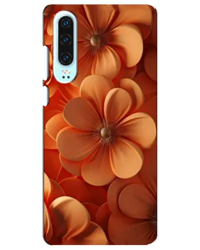 Чехол для Huawei P30 с картинкой «Оранжевый макро цветок»