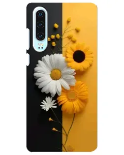 Чехол для Huawei P30 с картинкой «Подсолнух и ромашка»