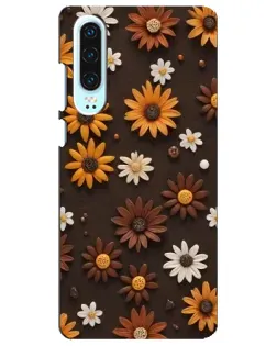 Чехол для Huawei P30 с картинкой «Узор из маленьких подсолнухов»