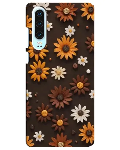 Чехол для Huawei P30 с картинкой «Узор из маленьких подсолнухов»