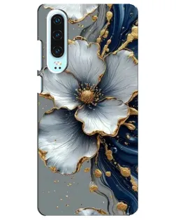 Чохол для Huawei P30 з картинкою «Біла квітка та золотий флюїд»