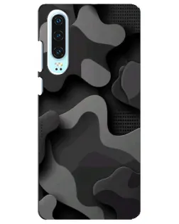 Чохол для Huawei P30 з картинкою «Темний абстрактний камуфляж»