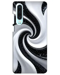 Чохол для Huawei P30 з картинкою «Чорно-біла спіраль»