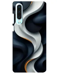 Чохол для Huawei P30 з картинкою «Об'ємні чорно-білі стрічки»
