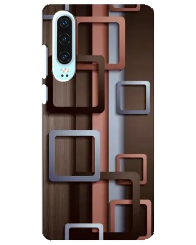 Чехол для Huawei P30 с картинкой «Коричневые объемные квадраты» Чехол для Huawei P30 с картинкой «Коричневые объемные квадраты»