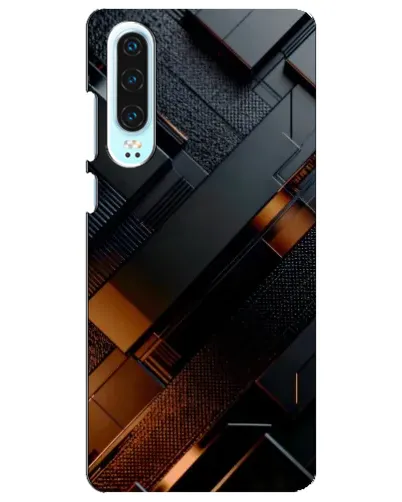 Чехол для Huawei P30 с картинкой «Черные геометрические блоки» Чехол для Huawei P30 с картинкой «Черные геометрические блоки»
