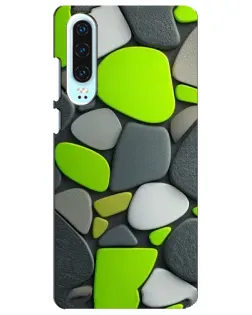 Чехол для Huawei P30 с картинкой «Яркая неоновая галька»