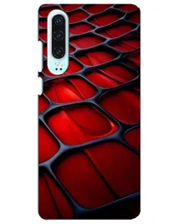 Чехол для Huawei P30 с картинкой «Красная глянцевая сетка»