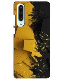 Чехол для Huawei P30 с картинкой «Золотые осколки геометрии»